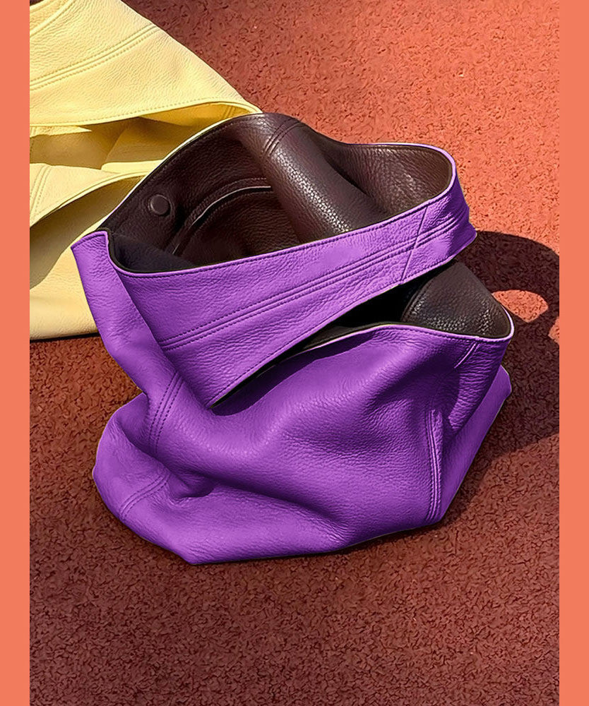 Emilie's Boutique ™ Purple Calf Leather Shoulder Bag