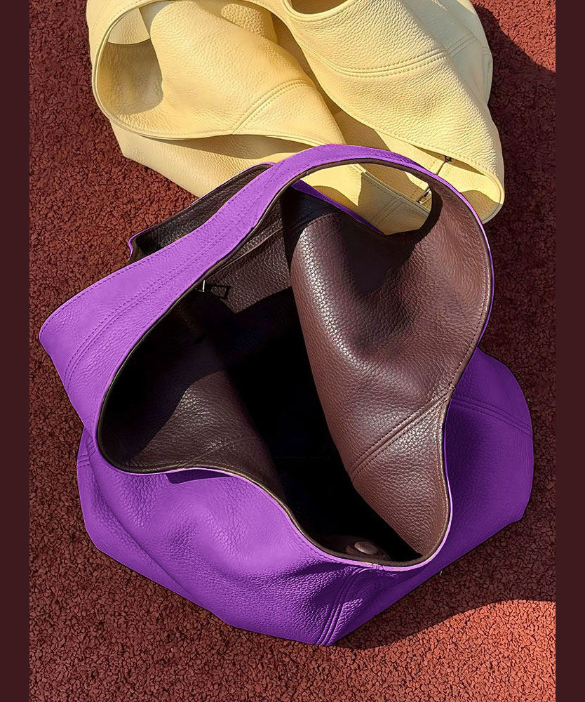 Emilie's Boutique ™ Purple Calf Leather Shoulder Bag