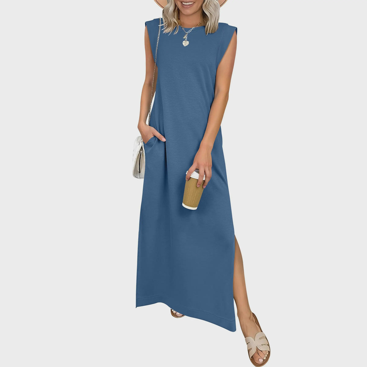 Emilie's Boutique ™ Casual Crew Neck Sleeveless Maxi Dress
