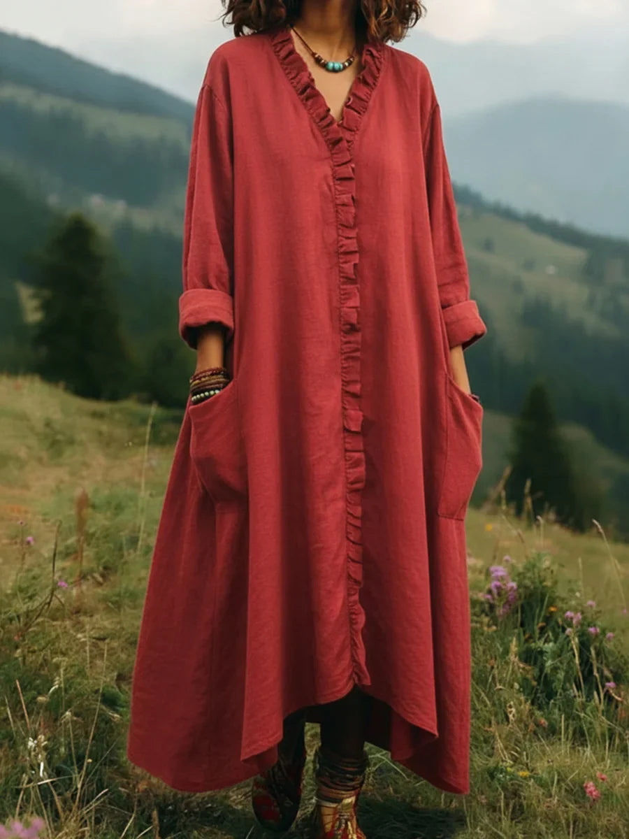 Emilie's Boutique ™ V-neck Irregular Hem Dress
