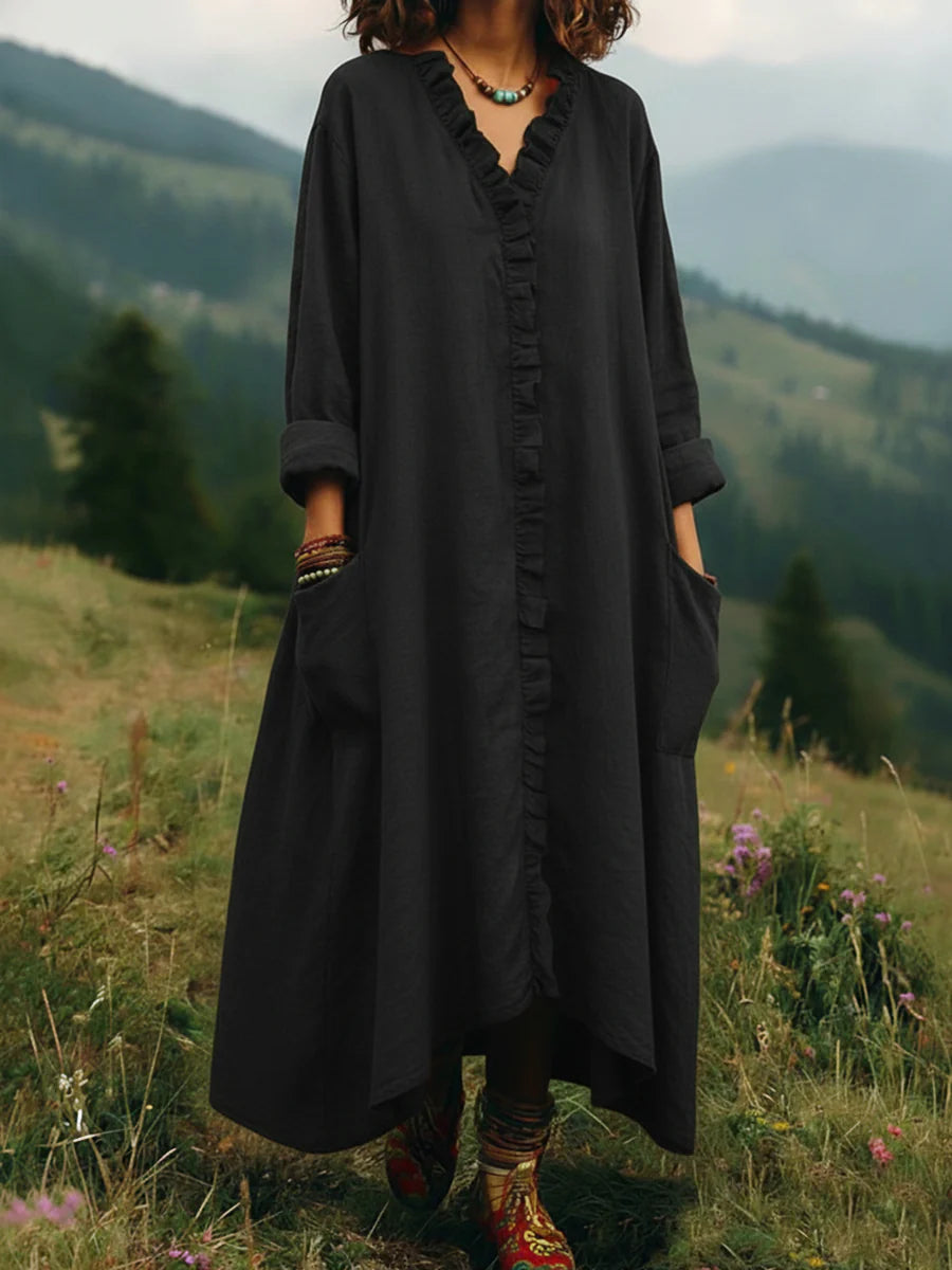 Emilie's Boutique ™ V-neck Irregular Hem Dress