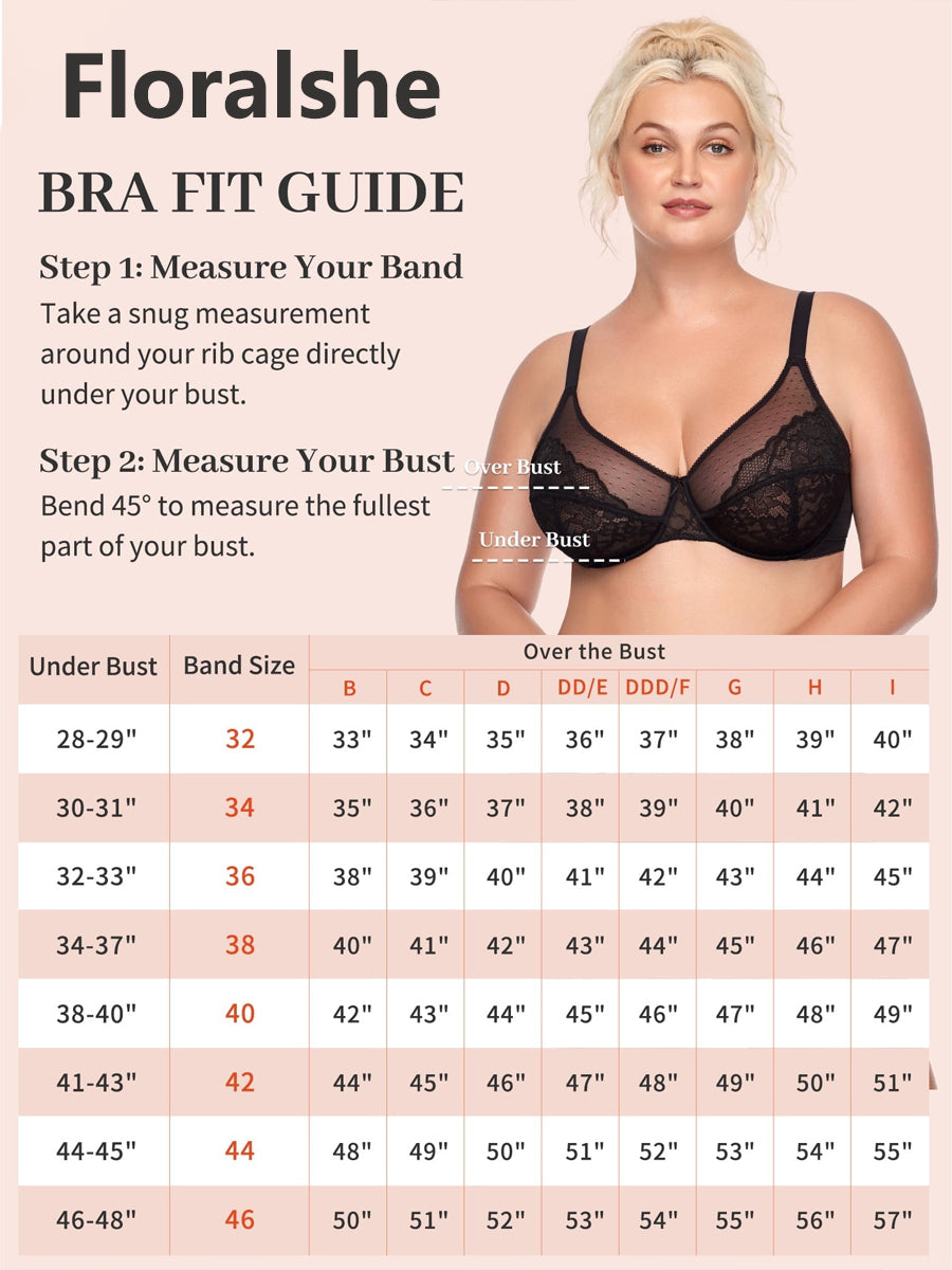 Emilie's Boutique ™ Plus Size Bras for Women Full Coverage Back Fat Underwire Minimizer Bras