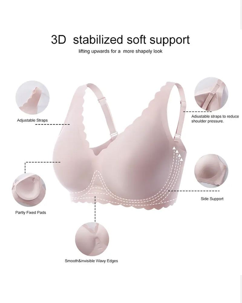 Emilie's Boutique ™ Deep V Wireless Seamless Stretchy Push-up Bra