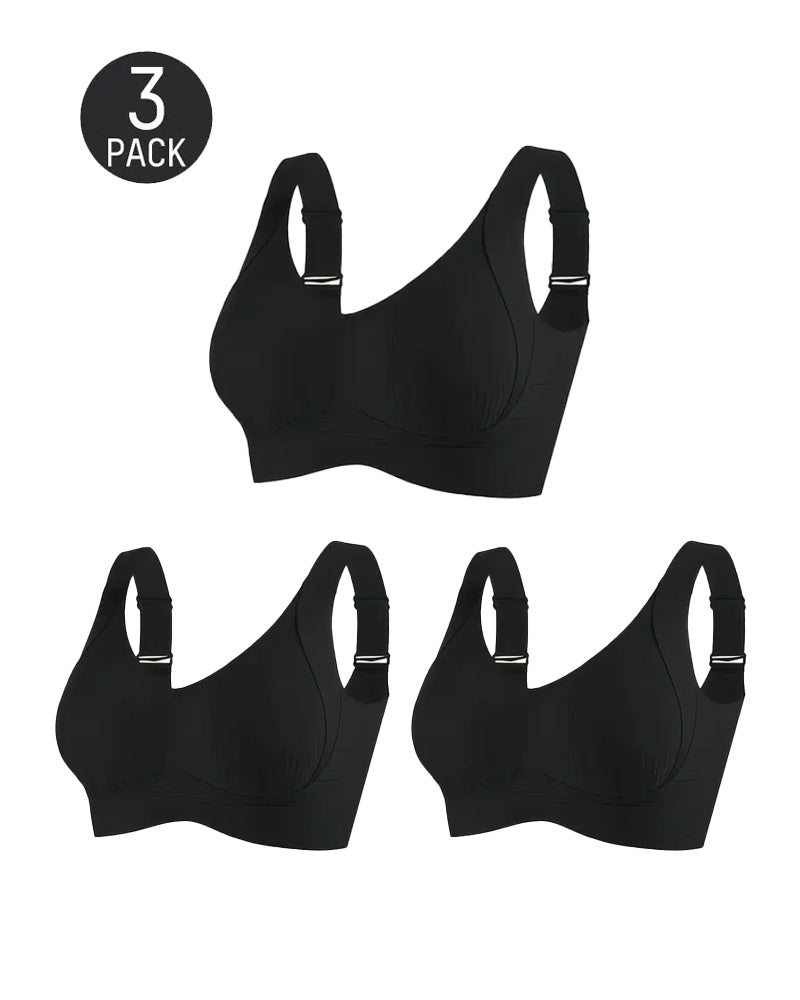 Emilie's Boutique ™ Solid Color Four Rows Adjustable Wireless Women's Bra