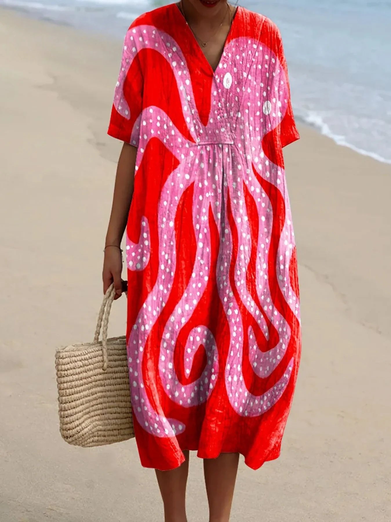 Emilie's Boutique ™ Vintage Octopus Art Print Flowy Dress