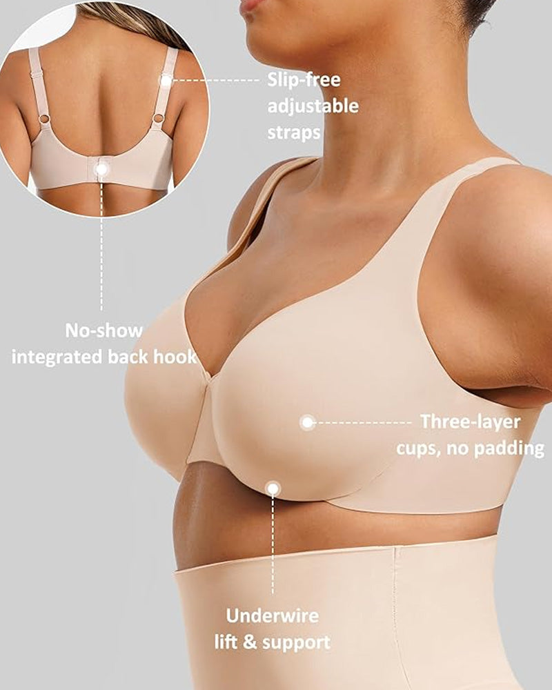 Emilie's Boutique ™ Women's Comfort Wire-Free Wire-Free Plus Size Full Coverage Seamless Everyday Bra