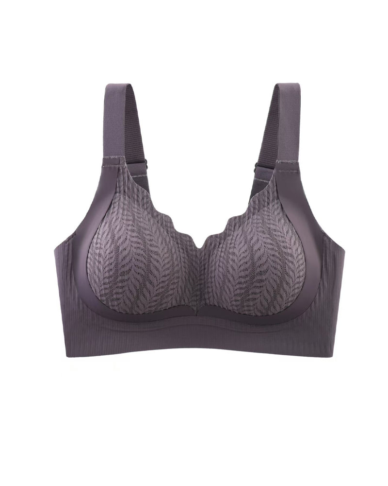 Emilie's Boutique ™ Casual Seamless Wavy Edge Wide Shoulder Straps Underwire Push-up Breathable Bra