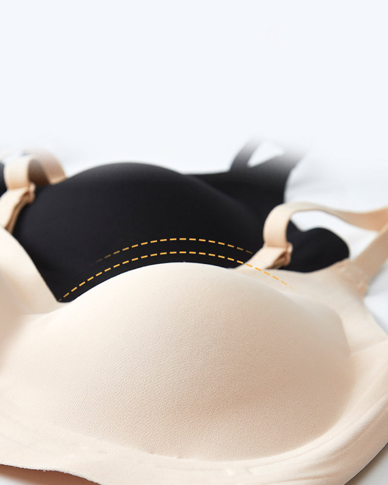 Women's V-neck Seamless Breathable Push-up Vest Bra with Two Removable Shaping Pads