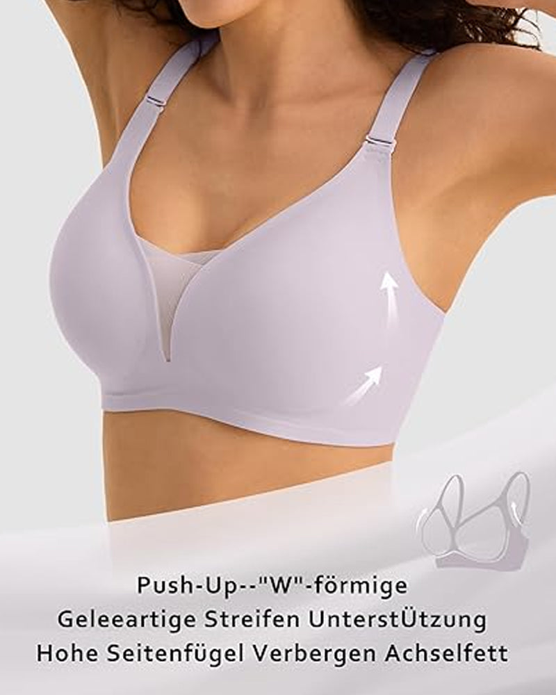 Emilie's Boutique ™ V-neck Comfortable Breathable Seamless Wire-free Push-up Mesh Bra