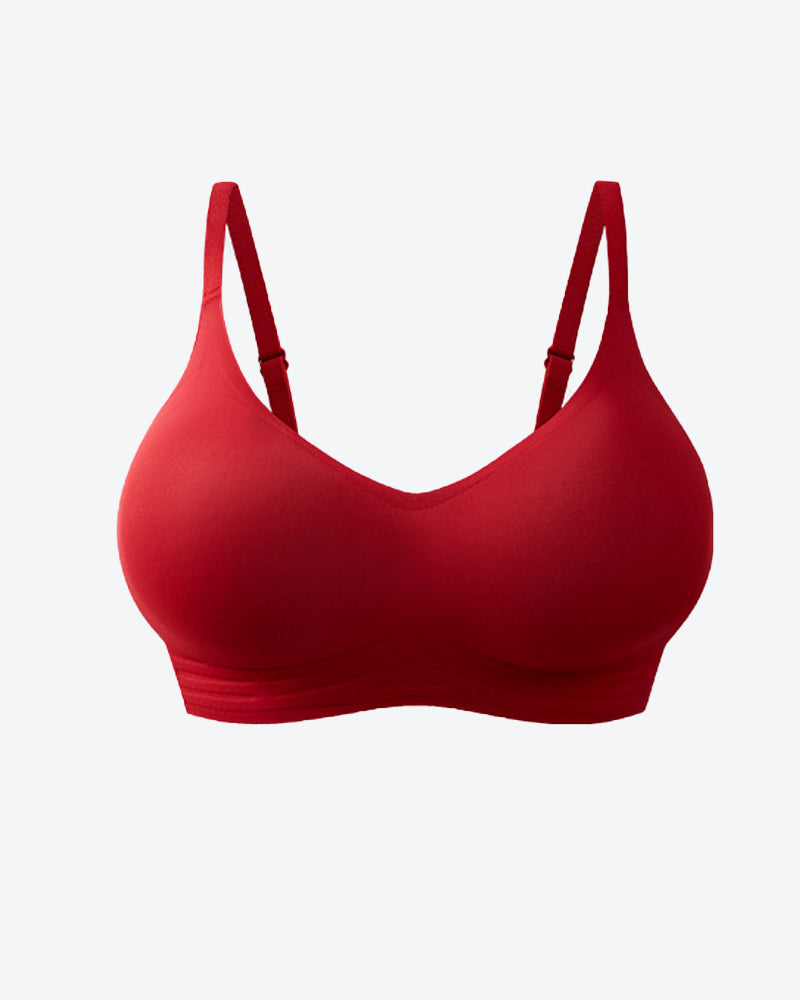 Women's V-neck Seamless Breathable Push-up Vest Bra with Two Removable Shaping Pads