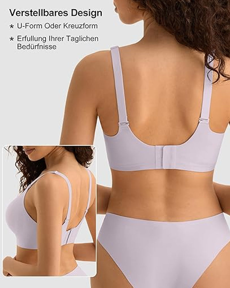 Emilie's Boutique ™ V-neck Comfortable Breathable Seamless Wire-free Push-up Mesh Bra