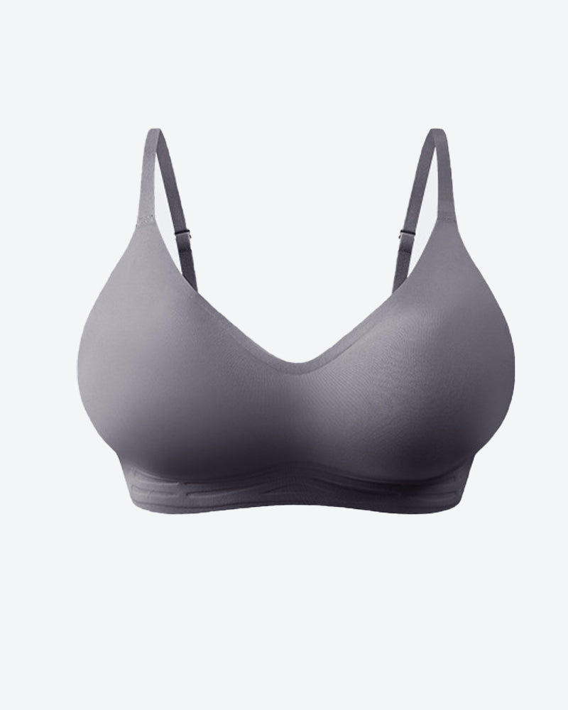 Women's V-neck Seamless Breathable Push-up Vest Bra with Two Removable Shaping Pads