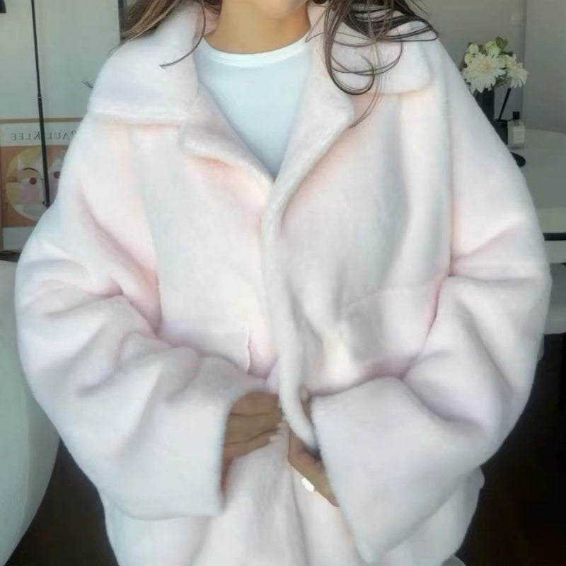 Emilie's Boutique ™ Loose Plush Lapel Winter Coat