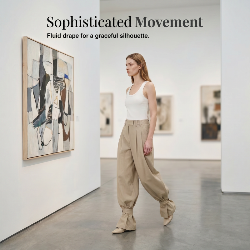 ⏰Women's Pleated Lantern Pants with Ruffled Cuffs👖