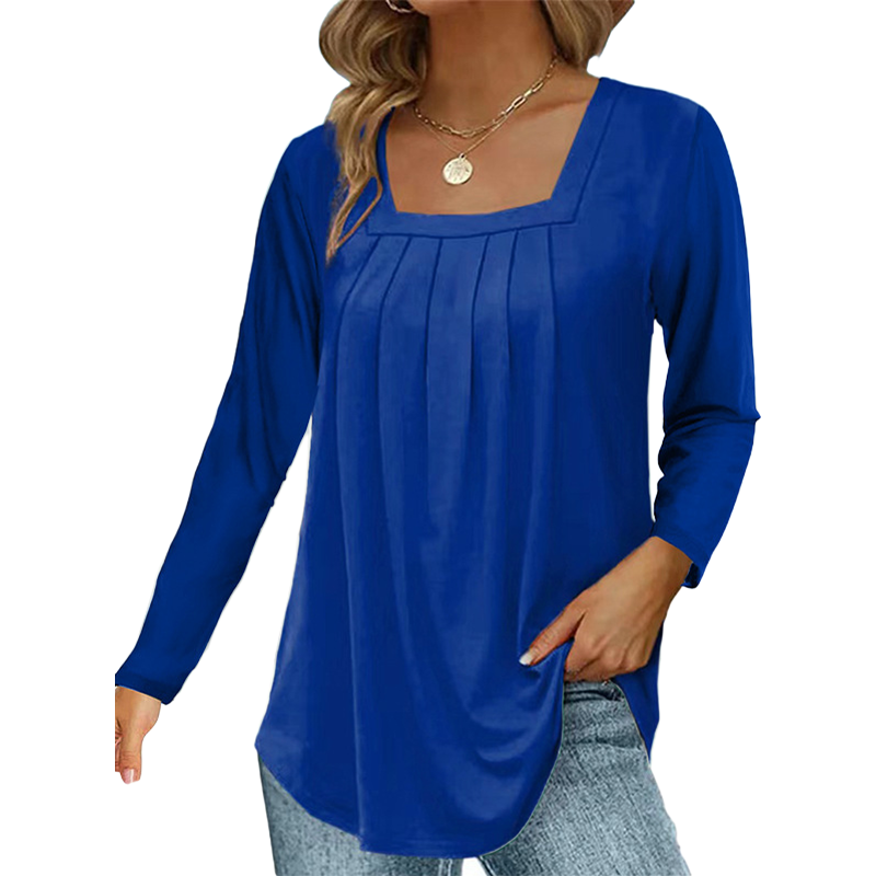 ๐ฟ Cotton Elegant Pleated Square Neck Top