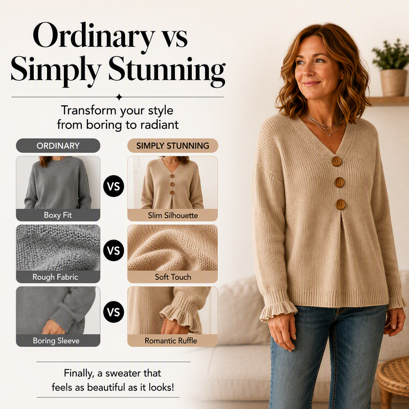 Emilie's Boutique ™ Women's V Neck Knit Sweater