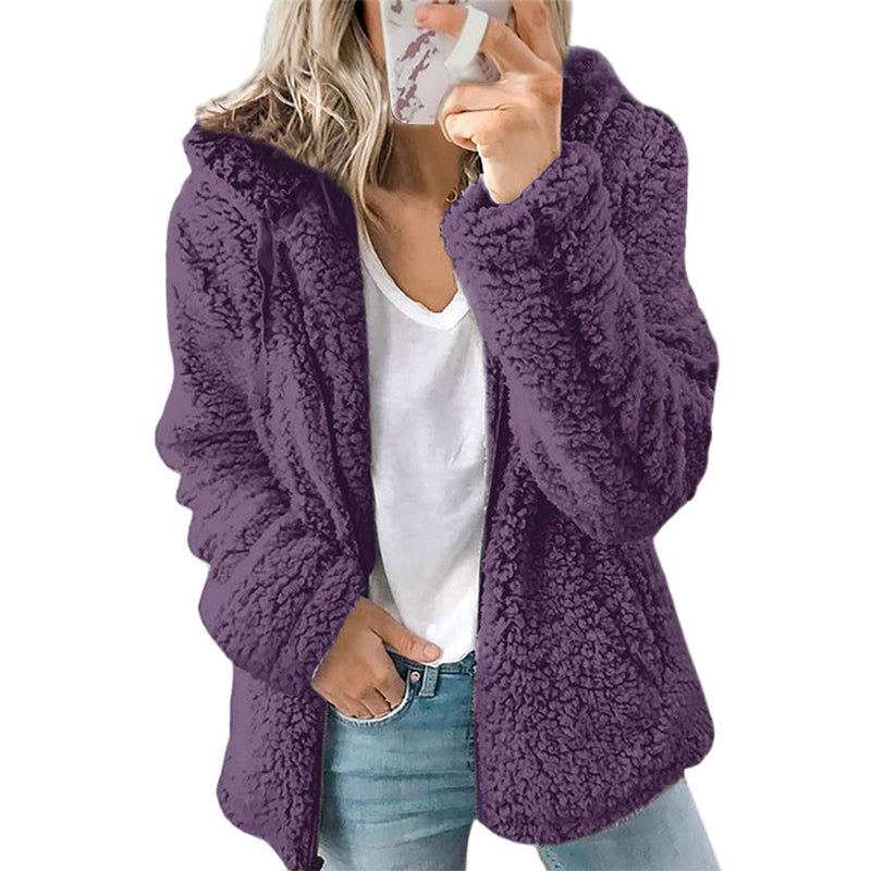 Emilie's Boutique ™ Hooded Zip-Up Fuzzy Jacket