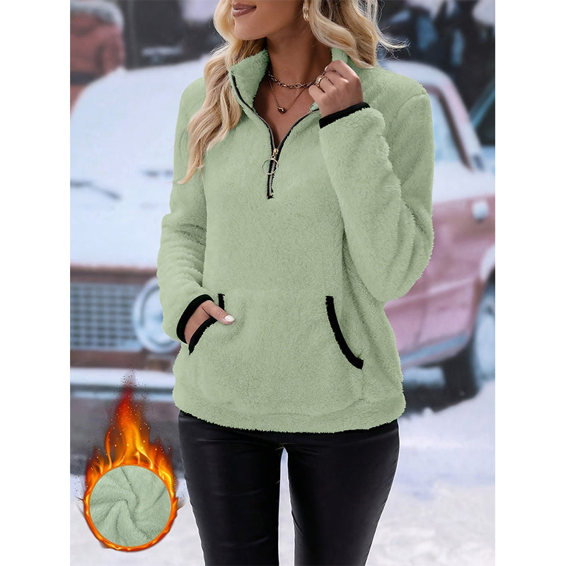 ❄️ Warm, Plush Women's Sweater with a Half-Zip – Soft, Cozy, and Comfortable for Cold Days ✨