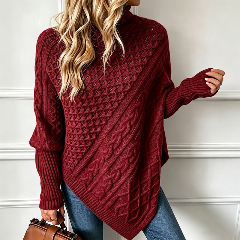 Emilie's Boutique ™ Cable Knit Poncho Sweater