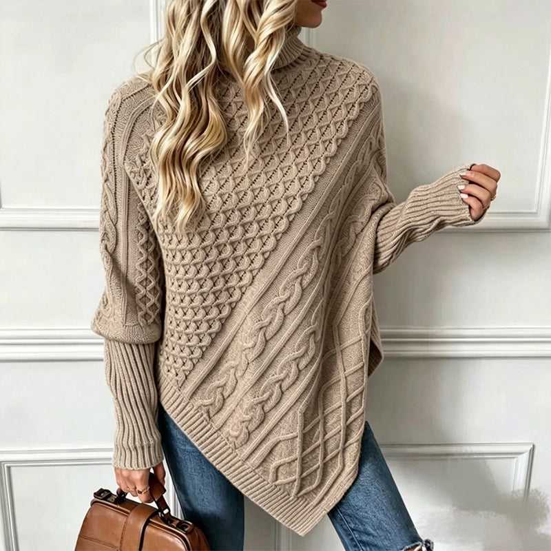 Emilie's Boutique ™ Cable Knit Poncho Sweater