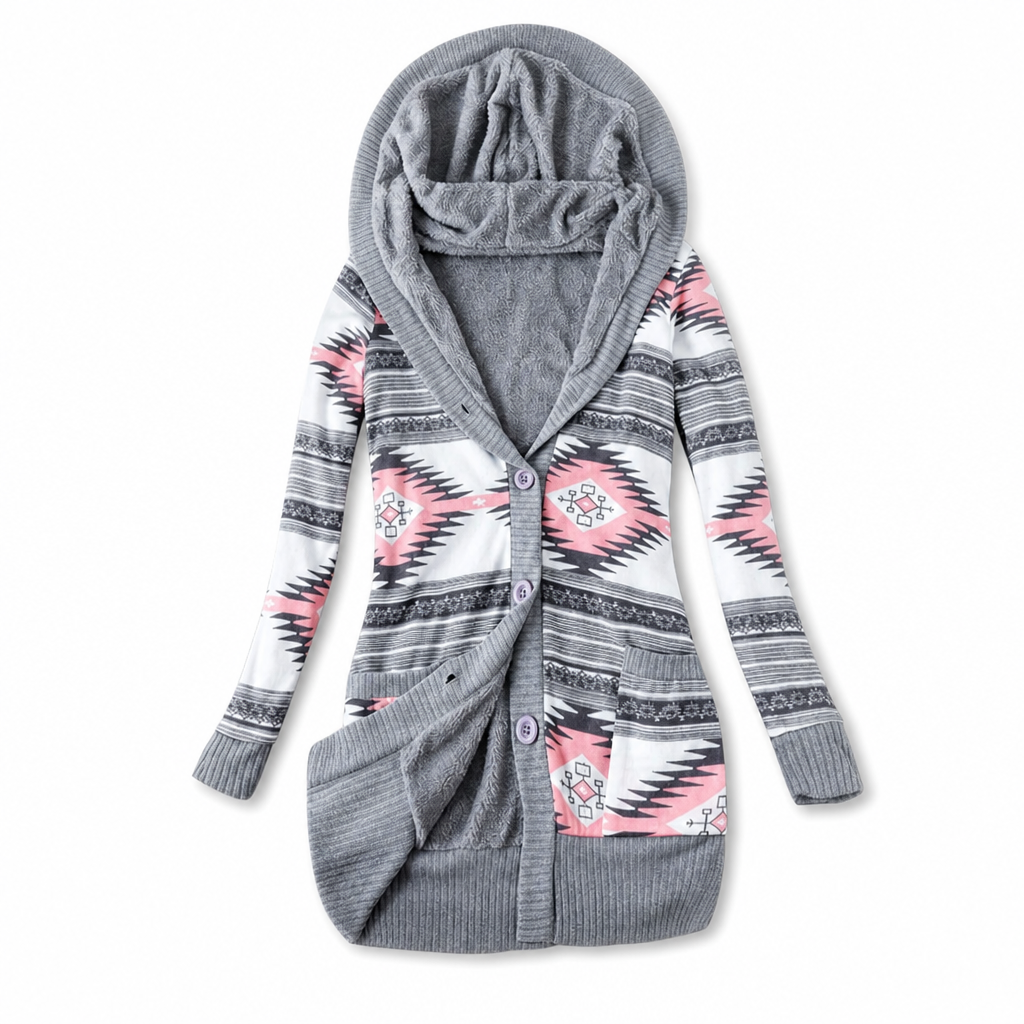🌸Hot Sale 50% OFF💖Women's Mid-Length Hooded Knit with Cotton Lining