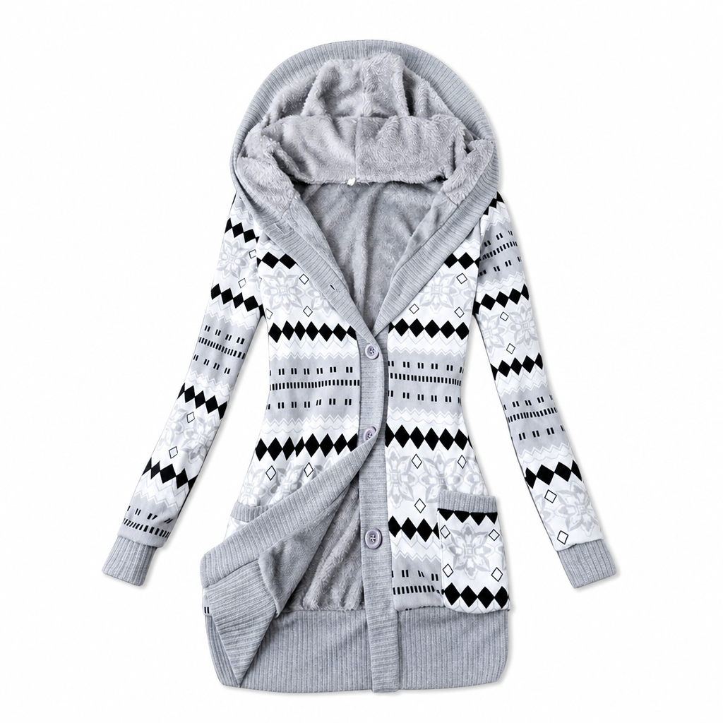 🌸Hot Sale 50% OFF💖Women's Mid-Length Hooded Knit with Cotton Lining