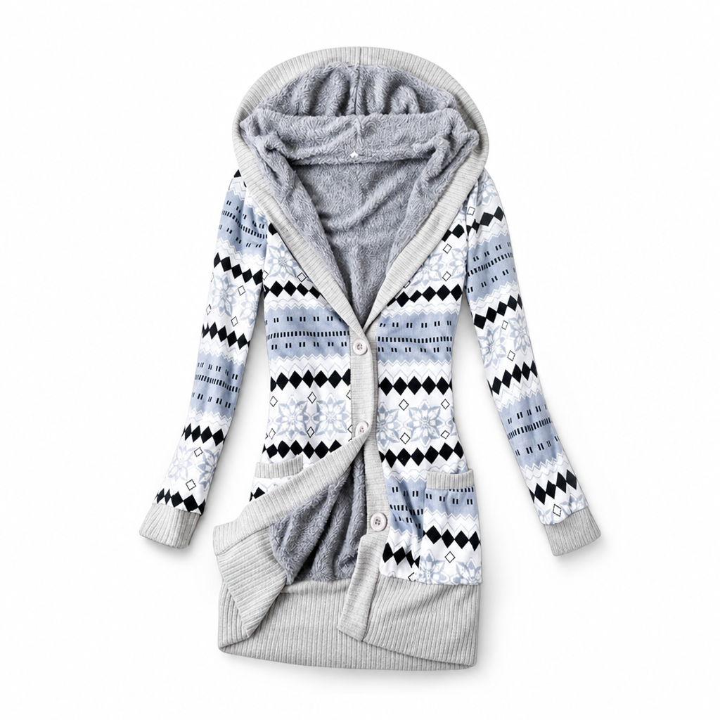 🌸Hot Sale 50% OFF💖Women's Mid-Length Hooded Knit with Cotton Lining