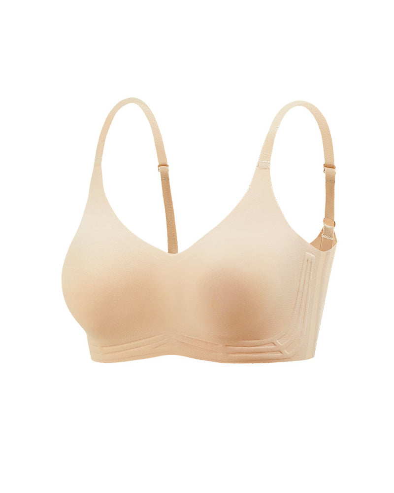 Women's V-neck Seamless Breathable Push-up Vest Bra with Two Removable Shaping Pads