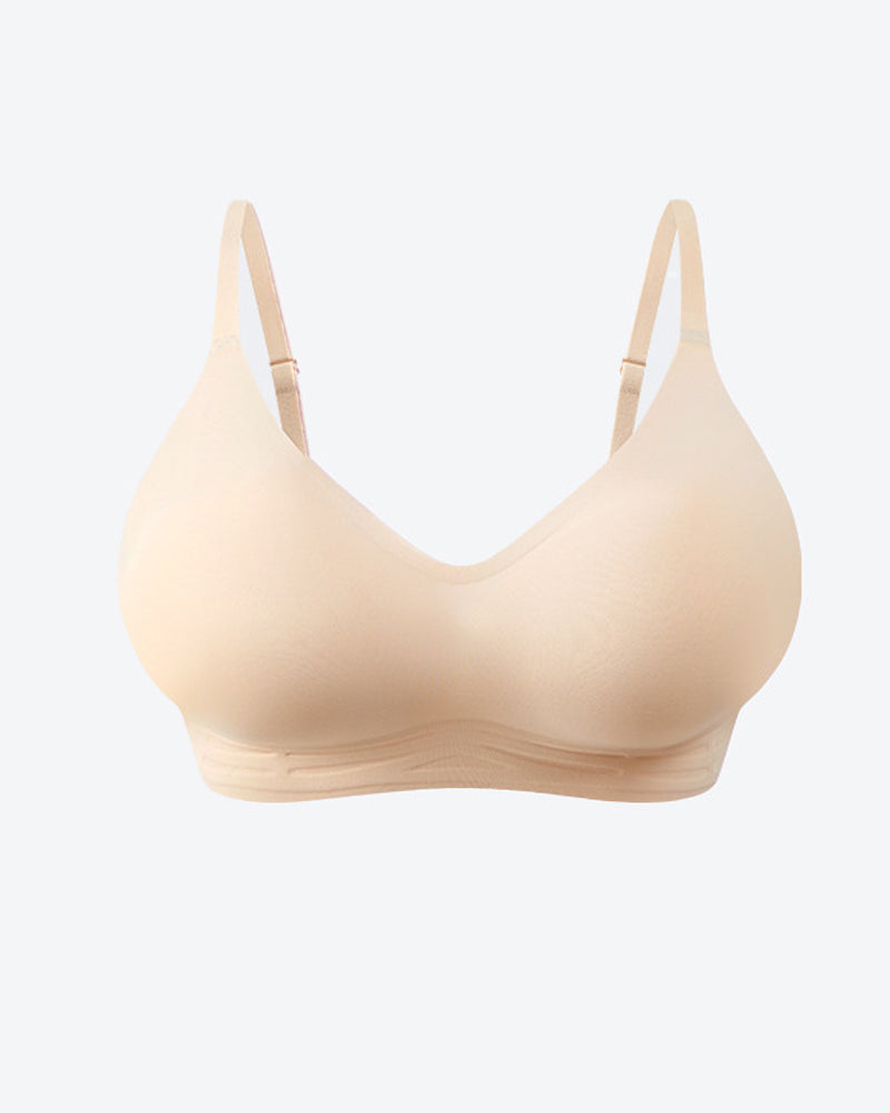 Women's V-neck Seamless Breathable Push-up Vest Bra with Two Removable Shaping Pads