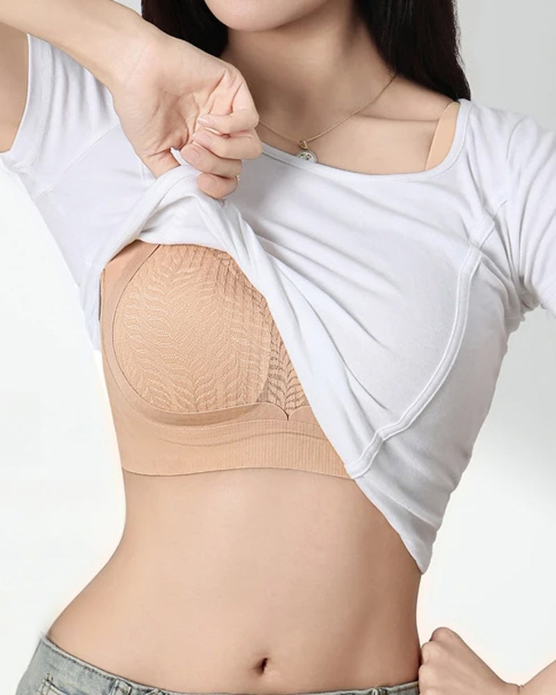 Emilie's Boutique ™ Casual Seamless Wavy Edge Wide Shoulder Straps Underwire Push-up Breathable Bra