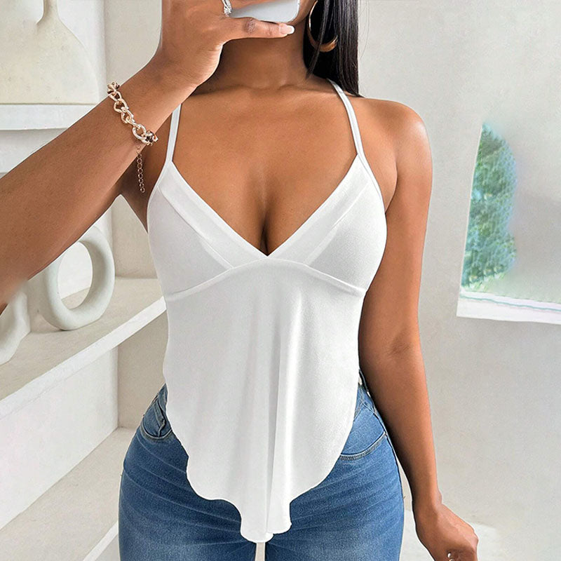 Emilie's Boutique ™ Deep V-neck camisole with spaghetti straps
