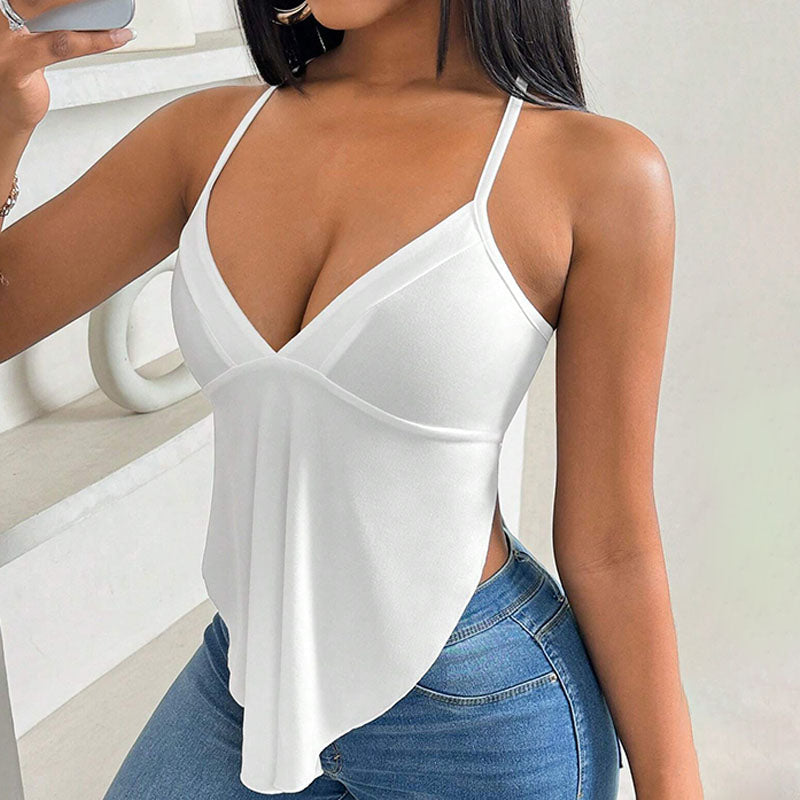 Emilie's Boutique ™ Deep V-neck camisole with spaghetti straps