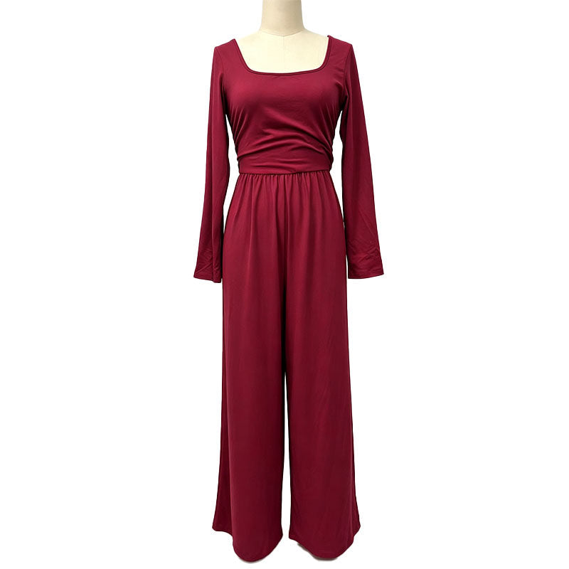 Emilie's Boutique ™ long sleeves wide-leg jumpsuit