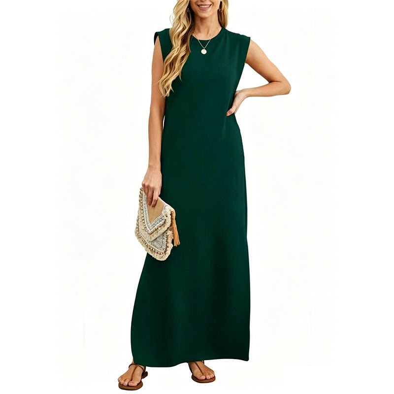 Emilie's Boutique ™  Casual Crew  Neck Sleeveless Maxi Dress