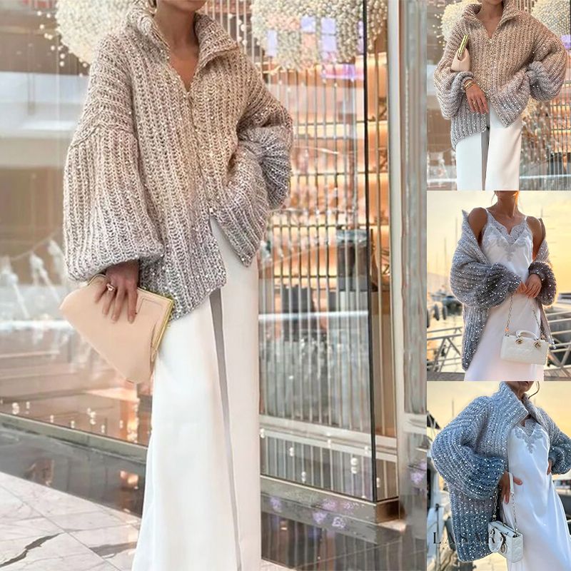 Emilie's Boutique ™  Full-Zipper Knit Sweater for Women