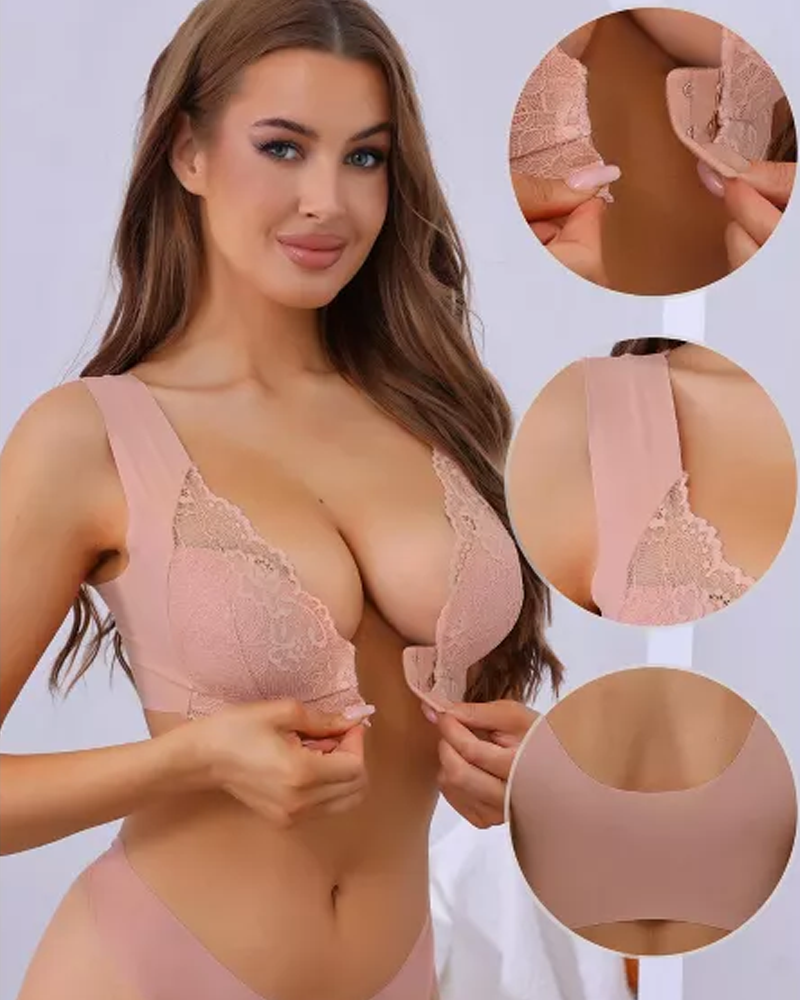 Emilie's Boutique ™ Plunge Lace Non-Steel Ring Bra