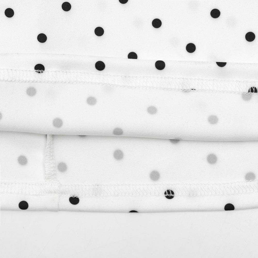 Emilie's Boutique ™  Elegant Polka-Dot Print Round-Neck Maxi Dress