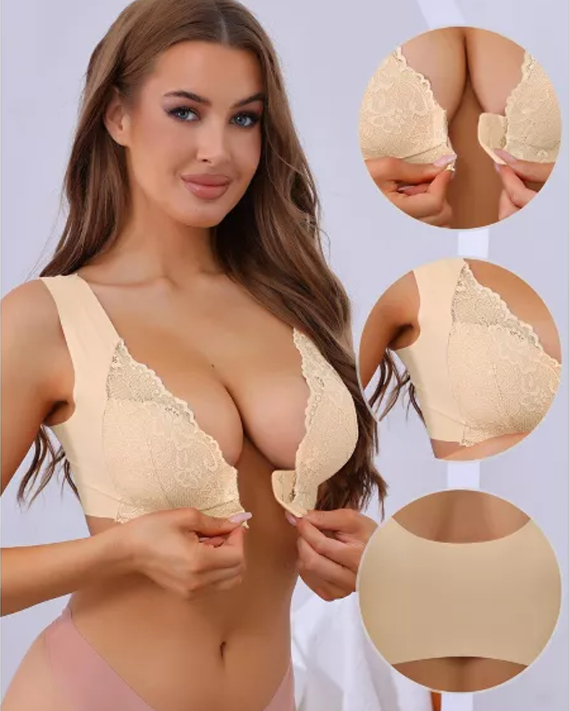 Emilie's Boutique ™ Plunge Lace Non-Steel Ring Bra