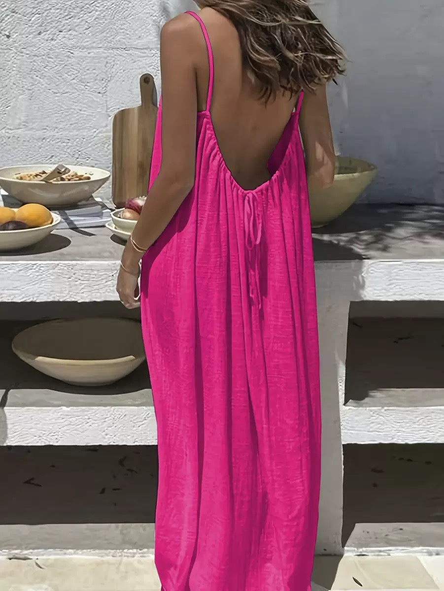 Emilie's Boutique ™  Midnight Whisper Backless Lounge Dress