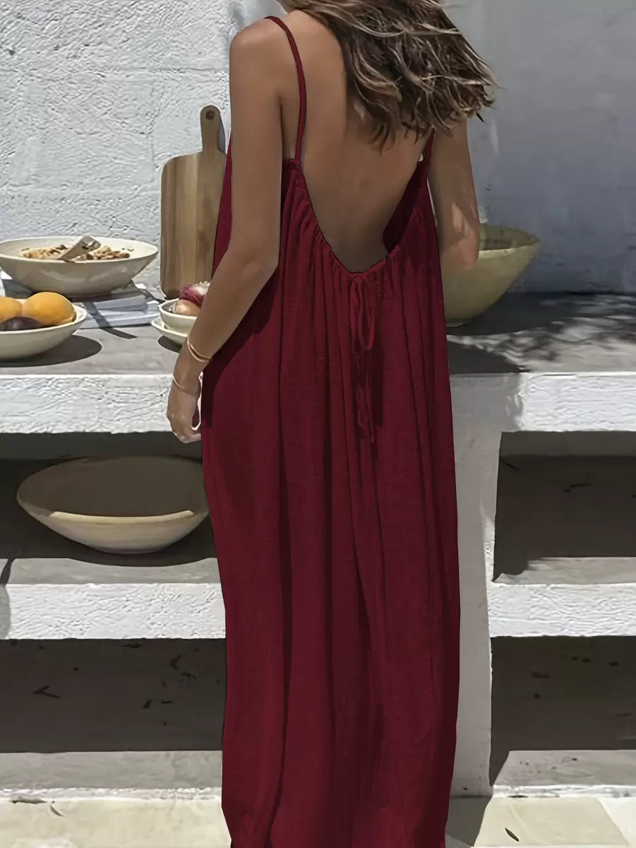 Emilie's Boutique ™  Midnight Whisper Backless Lounge Dress