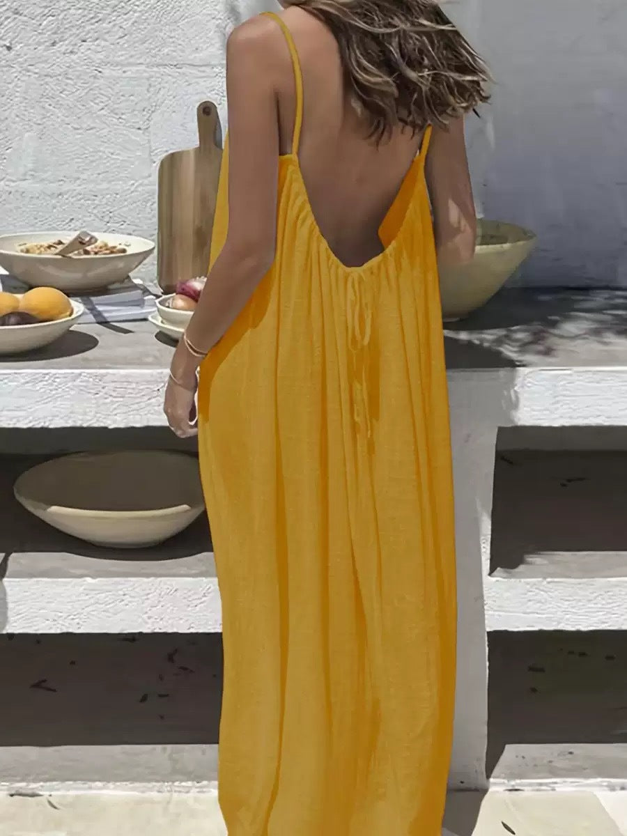 Emilie's Boutique ™  Midnight Whisper Backless Lounge Dress