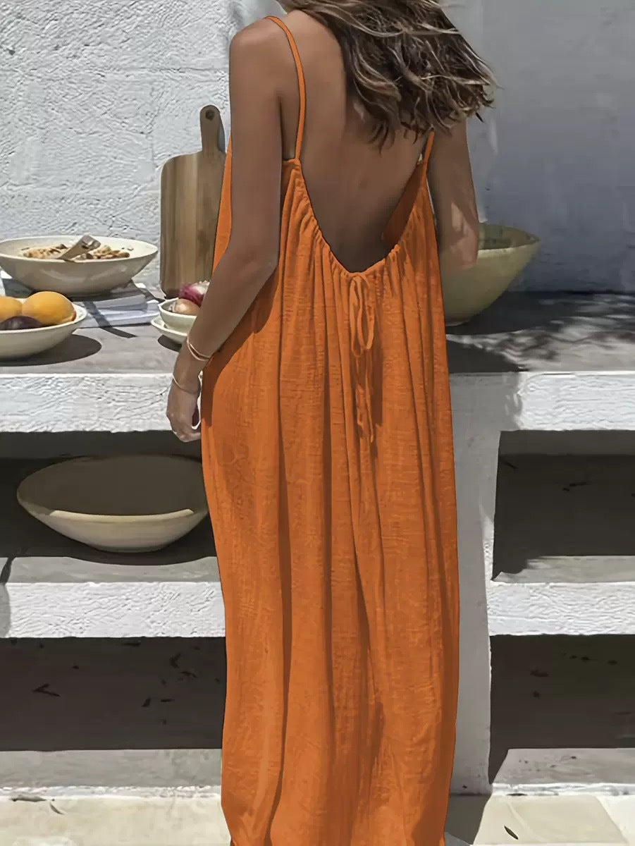 Emilie's Boutique ™  Midnight Whisper Backless Lounge Dress