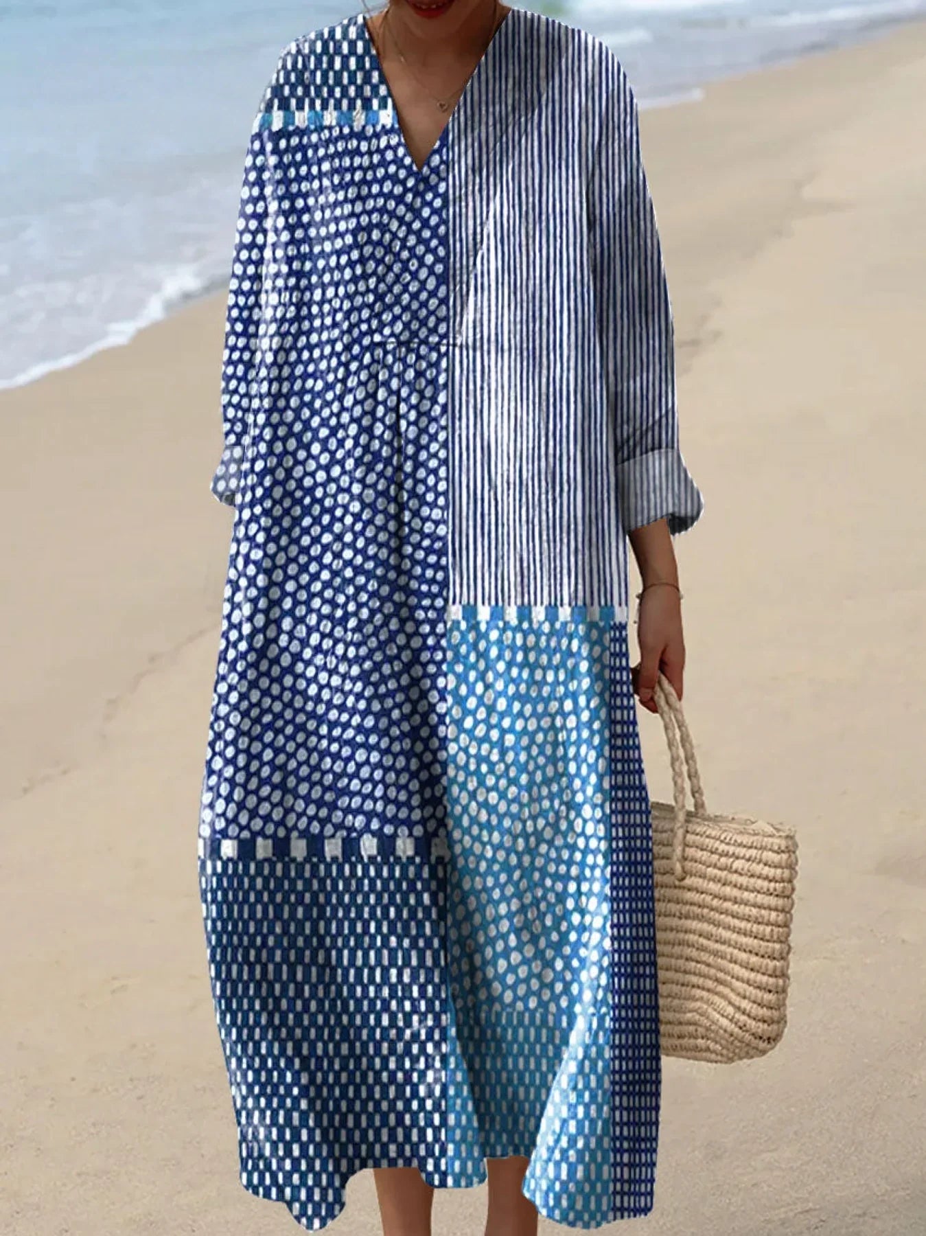 Emilie's Boutique ™ Abstract Polka Dot Stripe Art Print Dress
