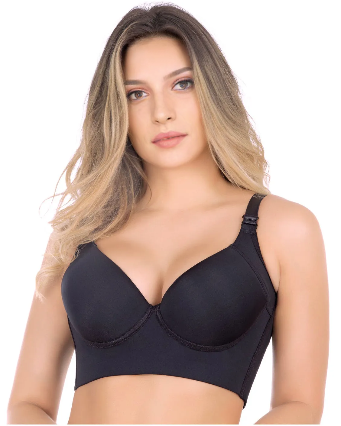 Emilie's Boutique ™ Extra Firm High Compression Full Cup Push Up Bra-Black