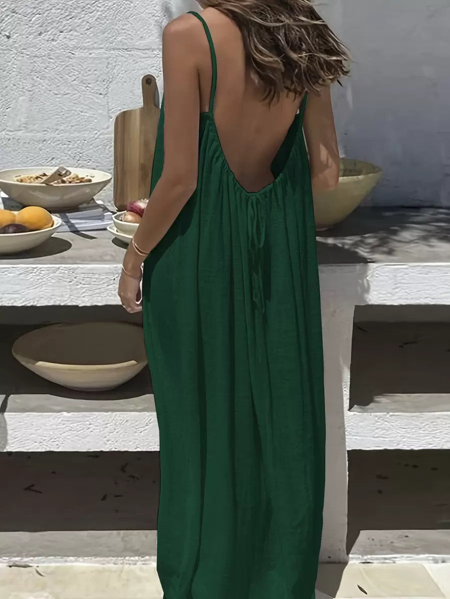Emilie's Boutique ™  Midnight Whisper Backless Lounge Dress