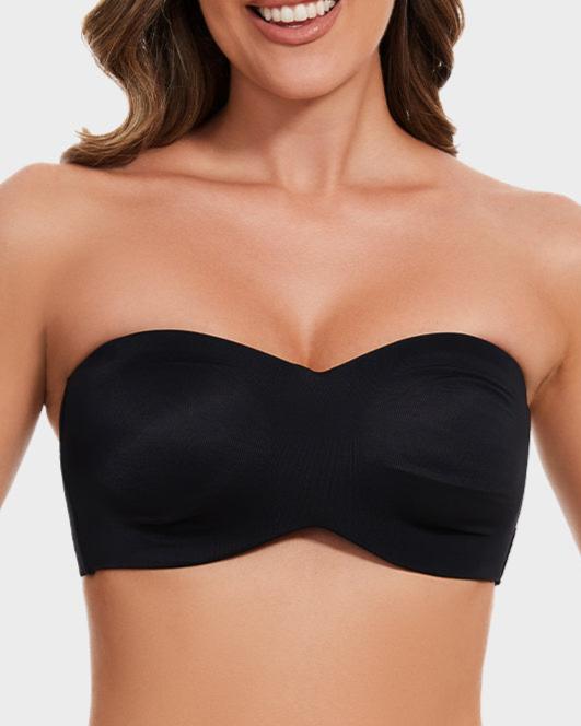 Emilie's Boutique ™ [2-Pack] Full Support Non-Slip Convertible Bandeau Bra