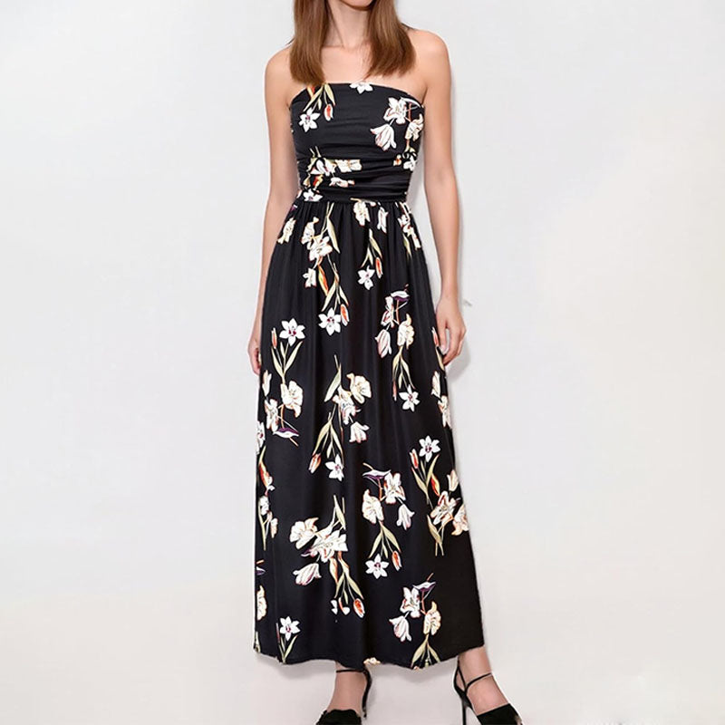 Emilie's Boutique ™  Pleated off-shoulder sleeveless dress
