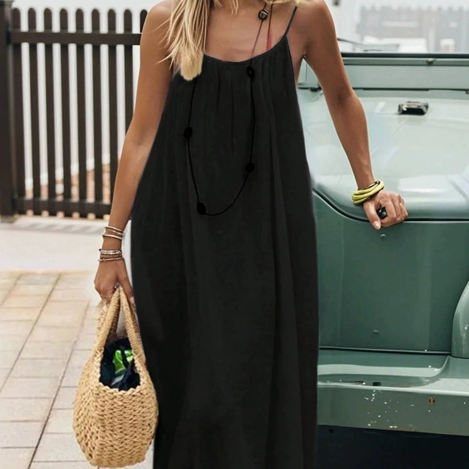 Emilie's Boutique ™  Midnight Whisper Backless Lounge Dress