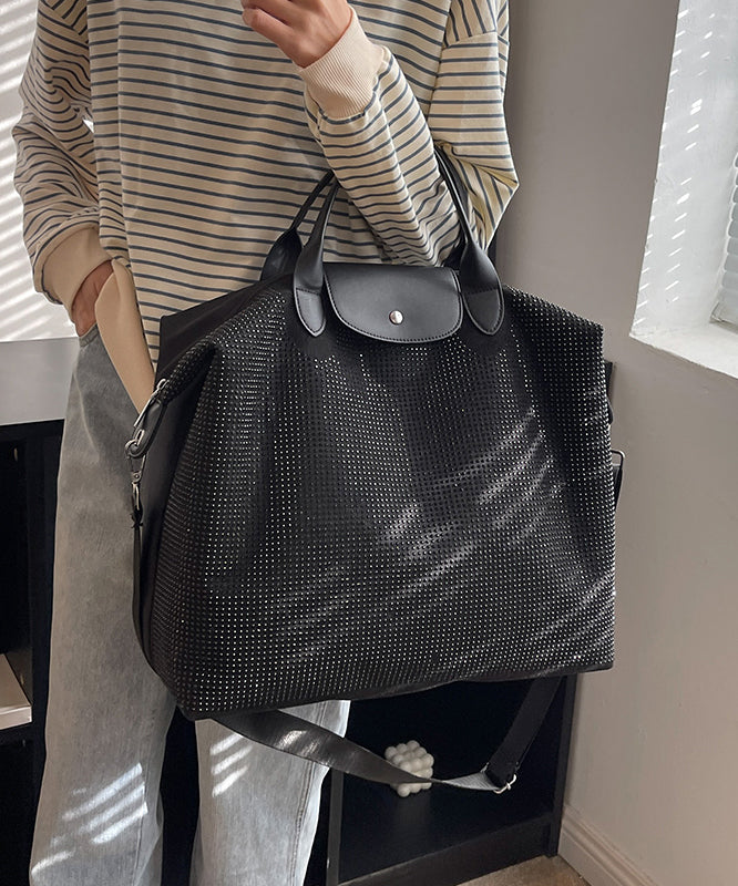 Emilie's Boutique ™ New Large Capacity Black Rivet Messenger Bag