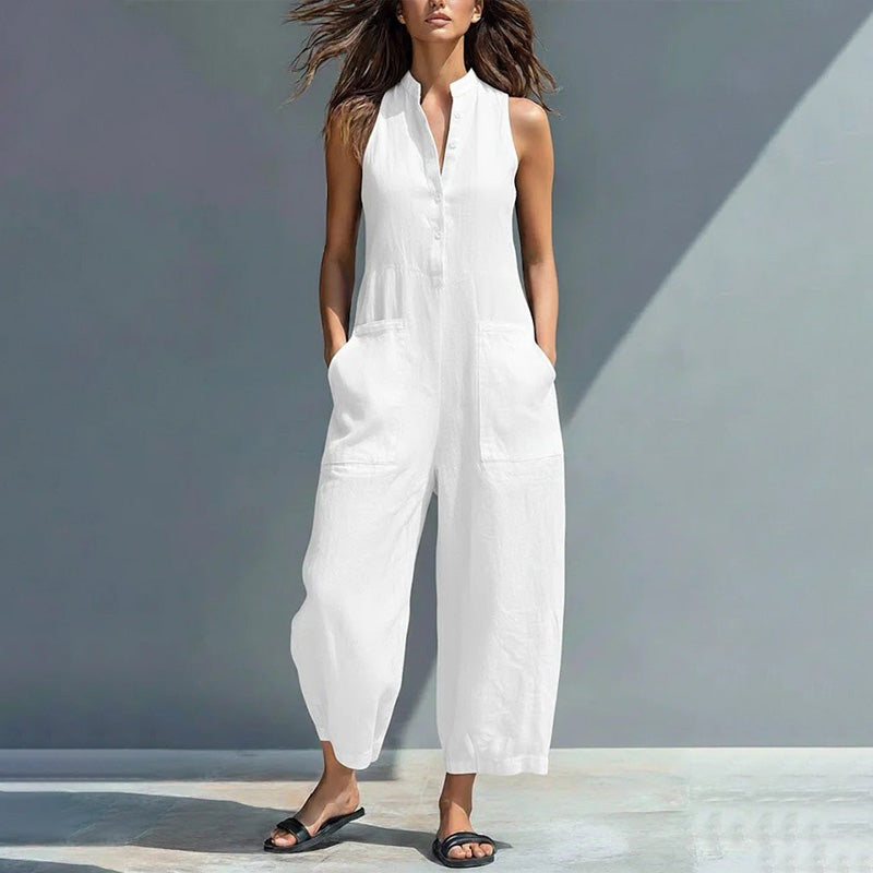 Emilie's Boutique ™  Casual loose sleeveless wide-leg jumpsuit